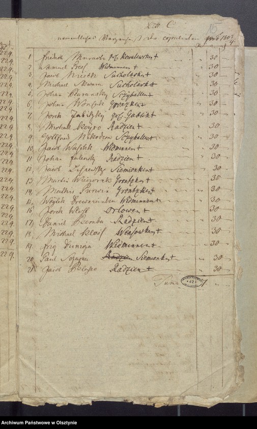 image.from.unit.number "Schul-Cassen Rechnung des Kirchspiels Widminnen"