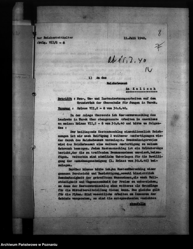 Obraz 12 z jednostki "Ausbauten der Heimoberschule in Turek"