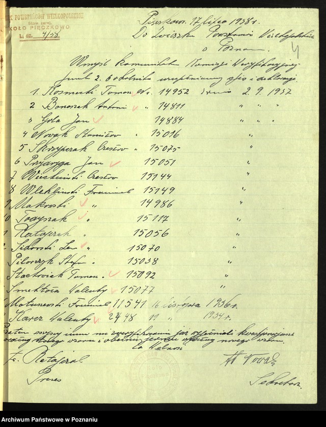 Obraz 7 z jednostki "Pięczkowo, powiat Środa - akta koła."