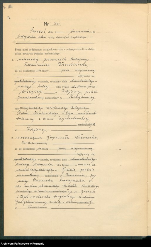 Obraz 18 z jednostki "Księga miejscowa małżeństw tom V [Rejestr główny małżeństw]"
