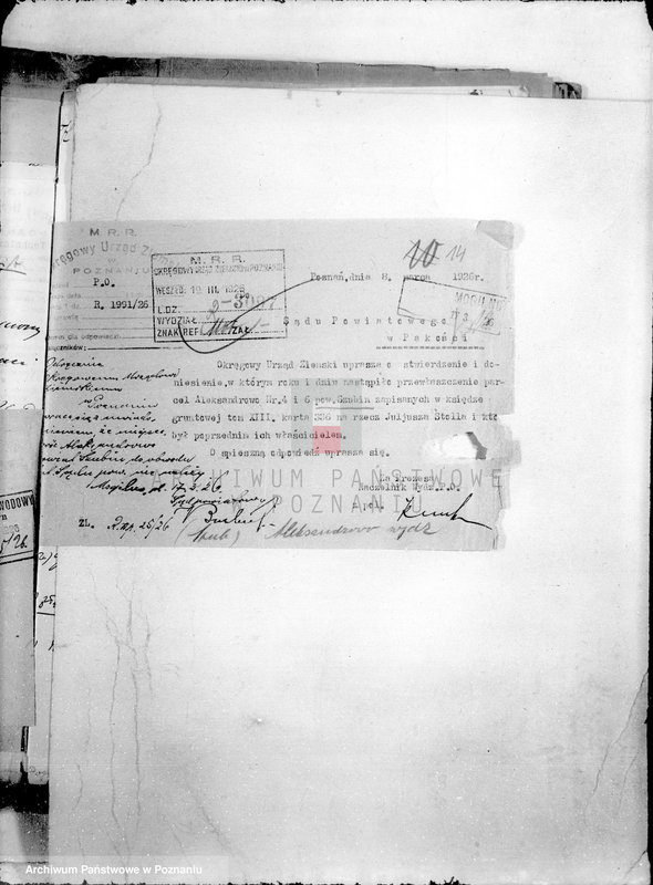 Obraz 18 z jednostki "/Sprawy przewłaszczeniowa Aleksandrowa powiat szubińskiego /dwór Piechcin/"