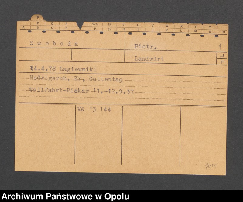 Obraz 3 z jednostki "[Swoboda Piotr, ur. 14.04.1878 r. Lagiewniki]"