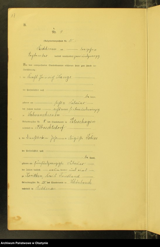 image.from.unit.number "Heiraths-Neben-Register Nr 1 - 17 [ Księga małżeństw - wtóropis ]"