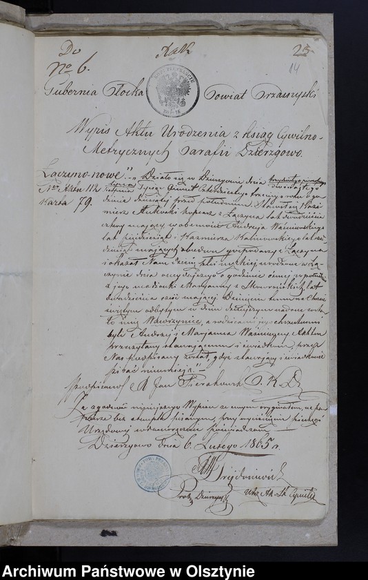 image.from.unit.number "Annexa Ślubów z Parafij Grzebskiey z Roku 1865"