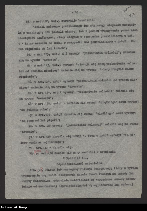 image.from.unit.number "Nowelizacji rozporządzenia Prezydenta Rzeczpospolitej o Policji Państwowej. Projekt dekretu, korespondencja."