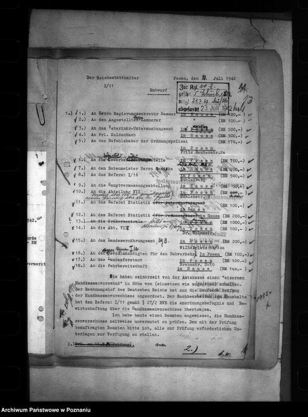 Obraz 17 z jednostki "Handkassenvorschüsse"