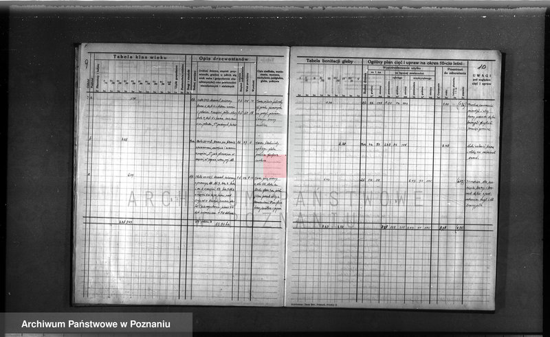image.from.unit.number "Plan urządzenia gospodarstwa leśnego dla lasu majątku Lubosz powiatu międzychodzkiego 1936-1946"