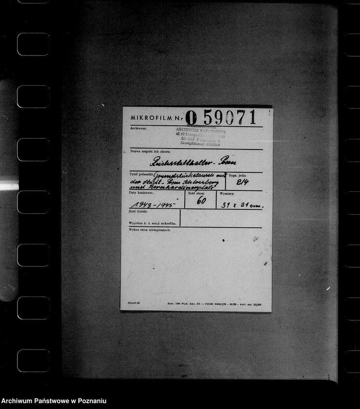 Obraz 2 z jednostki "Grundstückstausch mit der Stadt Posn- Schlossberg und Bernhardinerplatz"