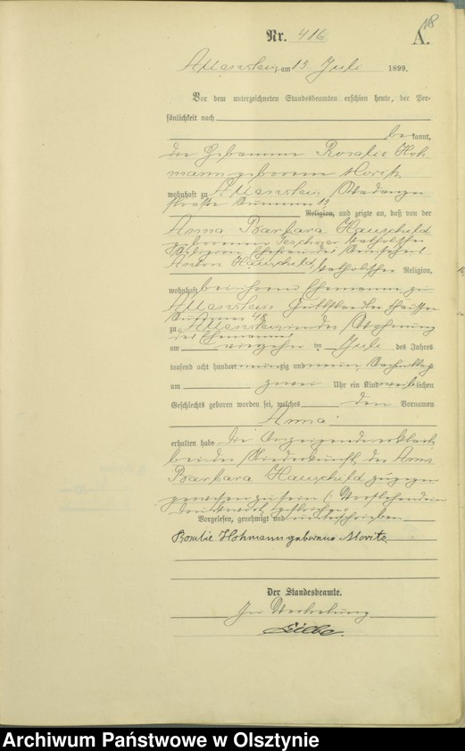 image.from.unit.number "Geburts-Haupt-Register Tom II,Nr 400 - 792"