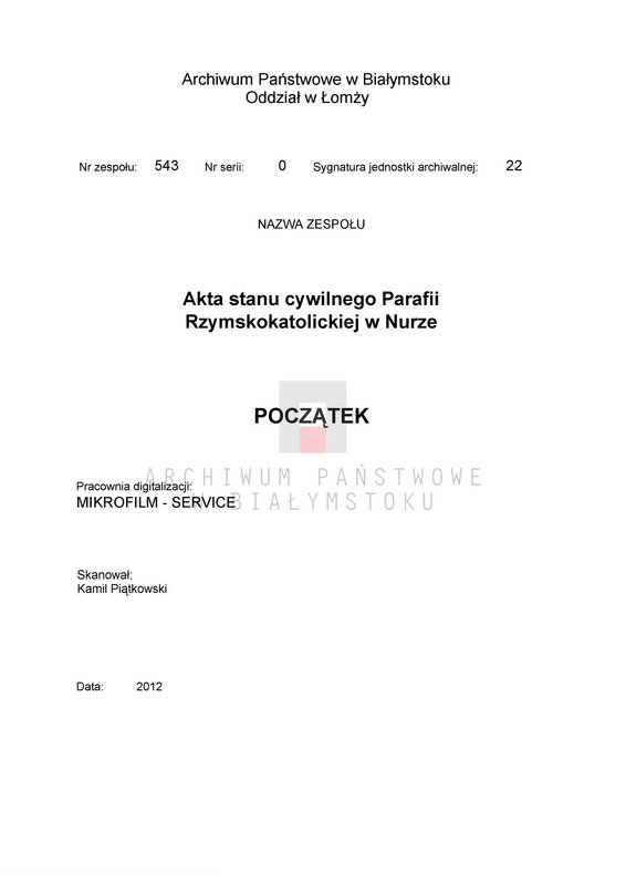 Obraz 3 z jednostki "Księga urodzeń, małżeństw i zgonów"