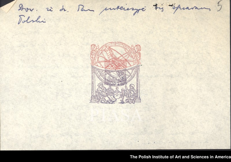 image.from.unit.number "General PIASA correspondence (1955). Letters of Florian Znaniecki and Witold Gombrowicz"