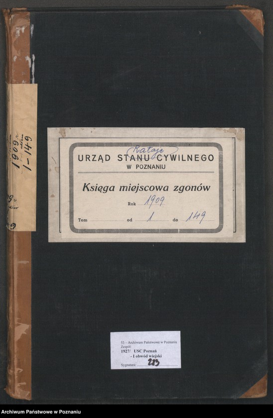 Obraz 2 z jednostki "Księga miejscowa zgonów [Rejestr główny zgonów]"