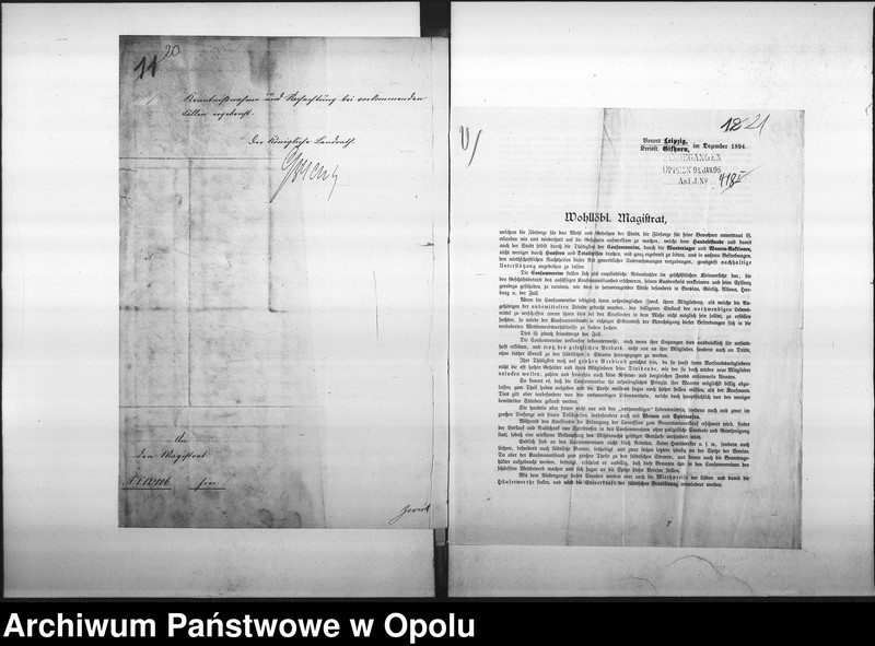 Obraz 20 z jednostki "Acta des Magistrats zu Oppeln betreffend den Consum-Verein"