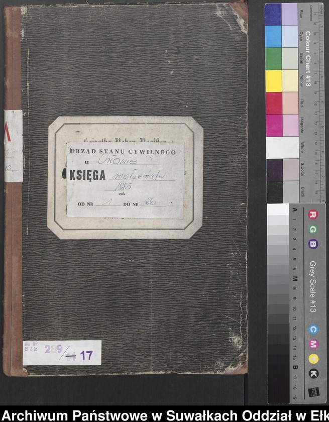 image.from.unit.number "Heiraths-Neben-Register des Preussischen Standes-Amtes Orlowen Kreis Loetzen für das Jahr 1885"