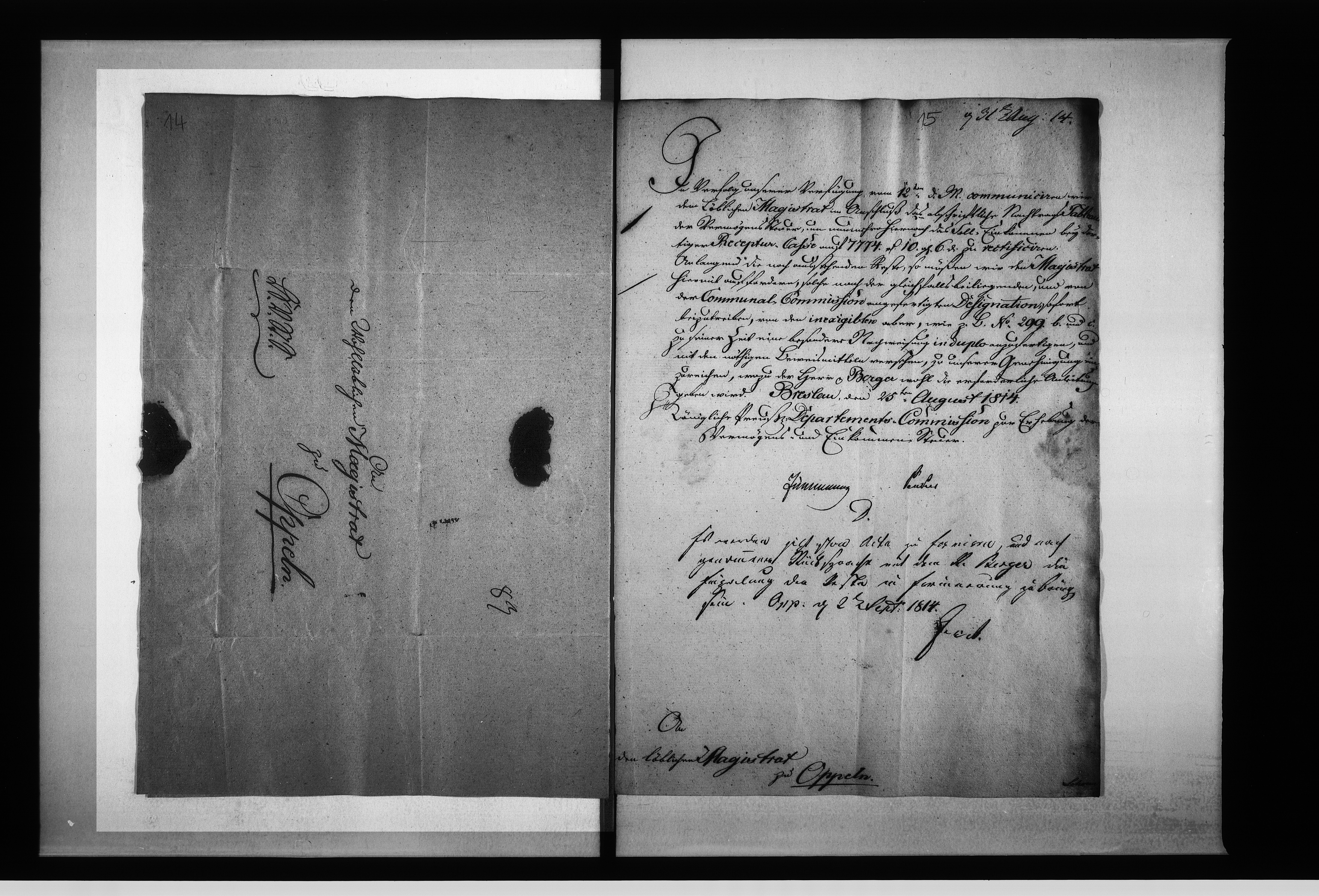 Obraz 17 z jednostki "Acta Generaliades Magistrats zu Oppeln von Beytreibung der Vermögens und Einkommens Steuer-Reste bey der Stadt Oppeln Vol. I de anno 1814"