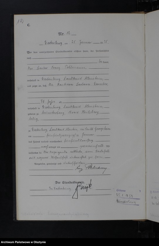 image.from.unit.number "Sterbe-Haupt-Register Nr 1 - 111"