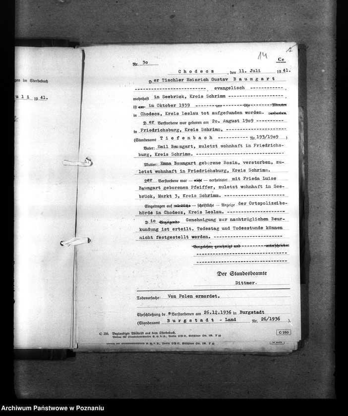 Obraz 18 z jednostki "Spisy miejscowych Niemców, którzy zginęli w 1939 roku. Kreis Leslau (Włocławek)"