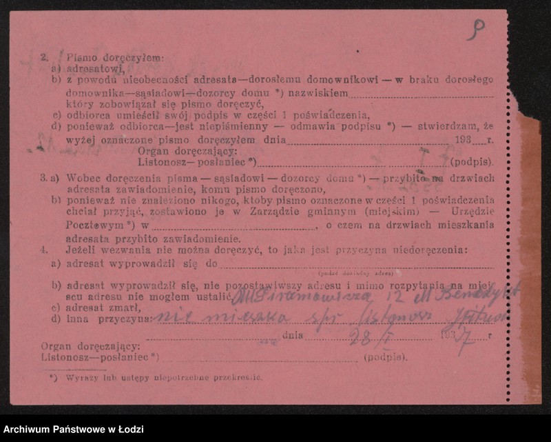 Obraz 11 z jednostki "Moszek Mordka Benedykt- sprzedaż odpadków"