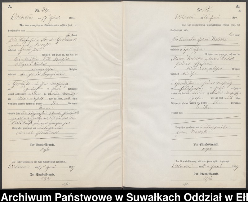 image.from.unit.number "Geburts-Neben-Register des Preussischen Standes-Amtes Orlowen Kreis Loetzen"