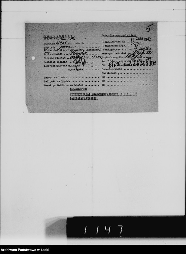 Obraz 9 z jednostki "V. [rachunki za dostawy towarów dla Getta]"