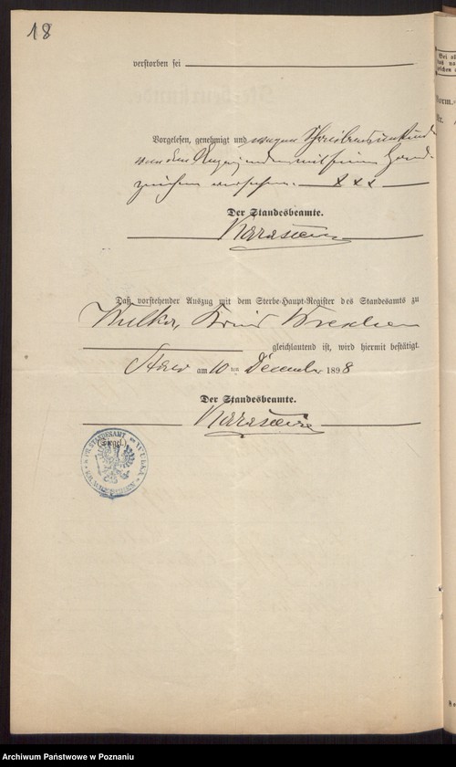 Obraz 20 z jednostki "Die von den Verlobten beigebrachten Urkunden zur Eheschliessung pro 1899"