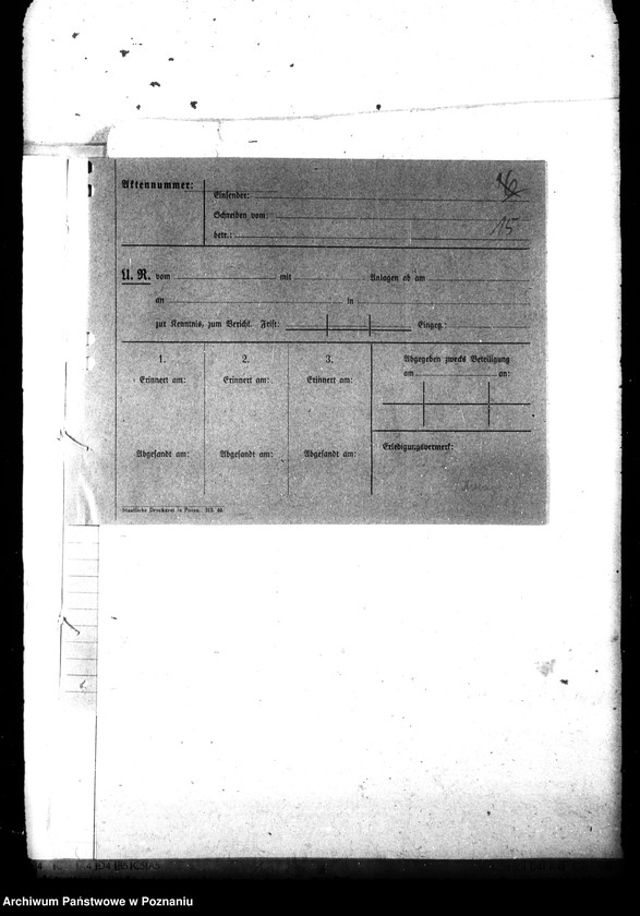 Obraz 19 z jednostki "Organisation und Führung der Registraturen bei der Behörde des Reichsstatthalters im Reichsgau Wartheland"