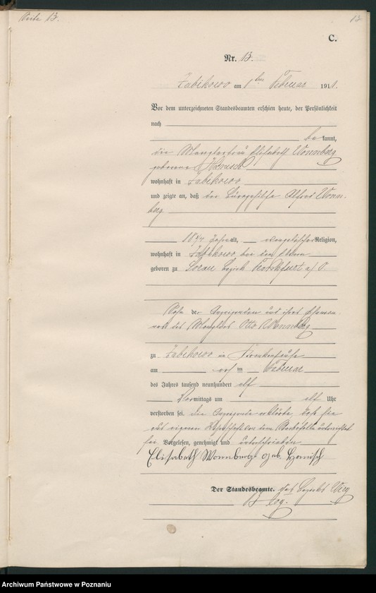 Obraz 16 z jednostki "Sterbe-Haupt-Register"