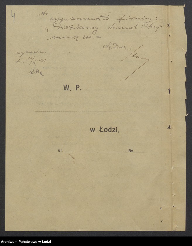 Obraz 6 z jednostki "Szmul Piotrowski, Szaja Piotrowski- kupno i sprzedaż towarów manufakturowych"