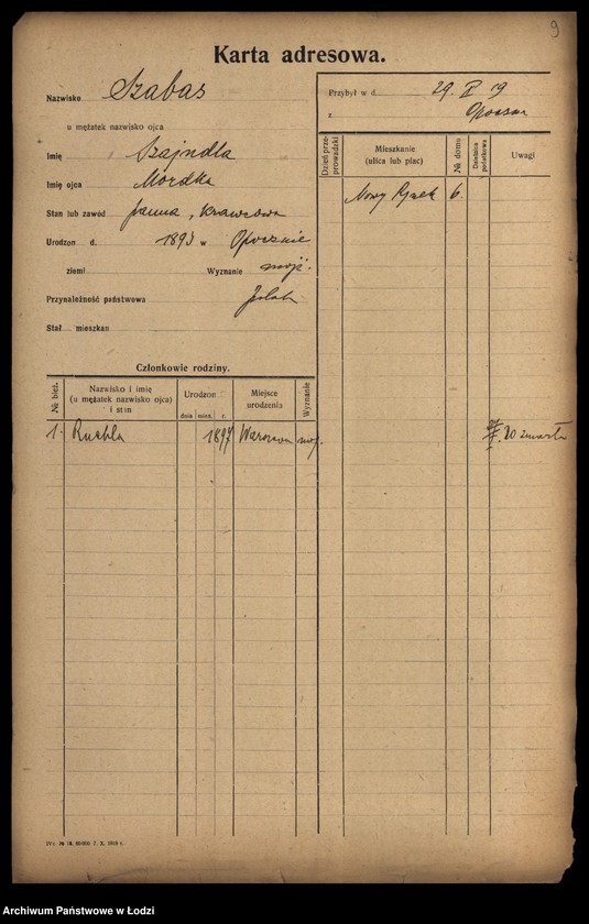 Obraz 11 z jednostki "[Spis ludności Łodzi] Syta-Szadkowski"