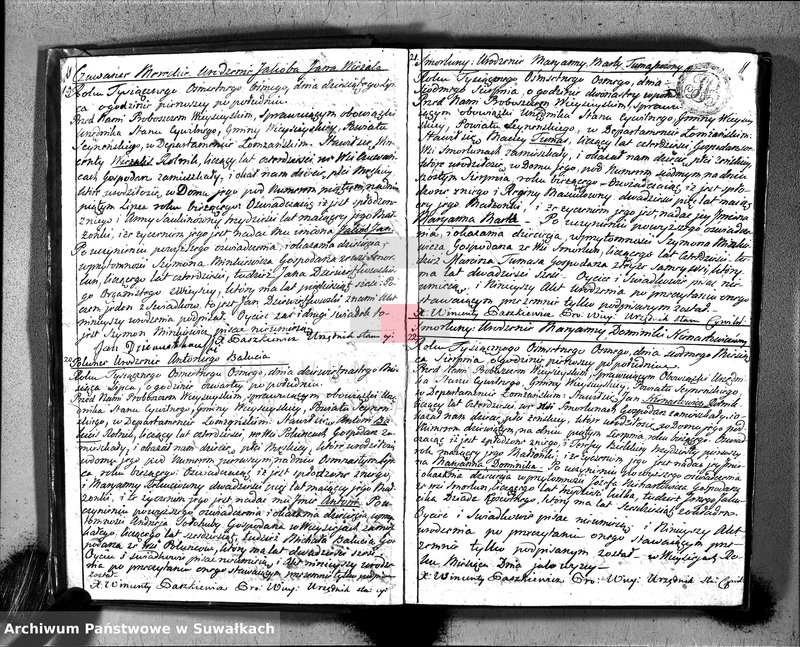 Obraz 8 z jednostki "Księga aktów cywilnych urodzenia, stosowanie do prawa W. Napoleona od dnia 1 miesiąca maja 1808 roku parafii wieysieyskiey przez urzędnika tychże aktów niżej podpisanego zaczęta i kontynuowana"