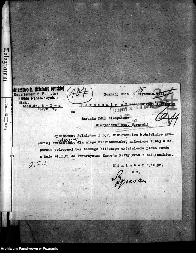 Obraz 19 z jednostki "Sprawy szczegółowo-administracyjne Maszyny rolnicze - korespondencja"