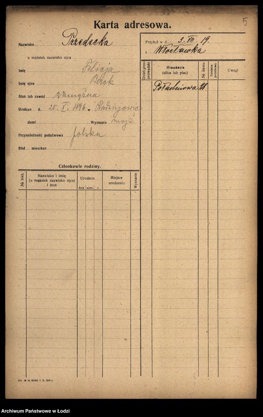 Obraz 7 z jednostki "[Spis ludności Łodzi] Przedbórz-Przybyliński"