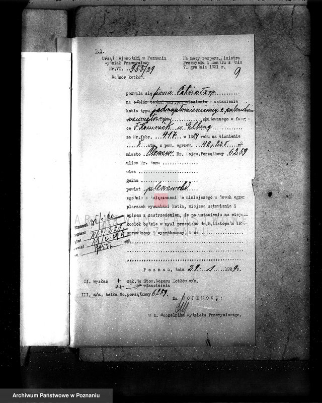 Obraz 13 z jednostki "Fabryka makaronu "Patria" w Pleszewie nr fabr kotła 417, nr woj. kotła 6259"