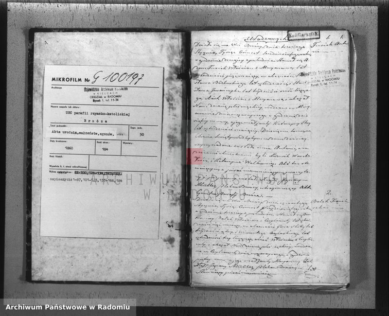 image.from.unit.number "Duplikat akt religijno cywilnych urodzenia, zaślubienia i zeyścia parafii Brzóza na rok 1860"