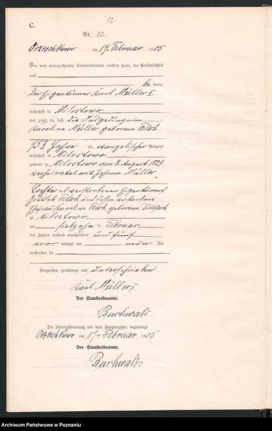 Obraz 15 z jednostki "Sterbe-Neben-Register"