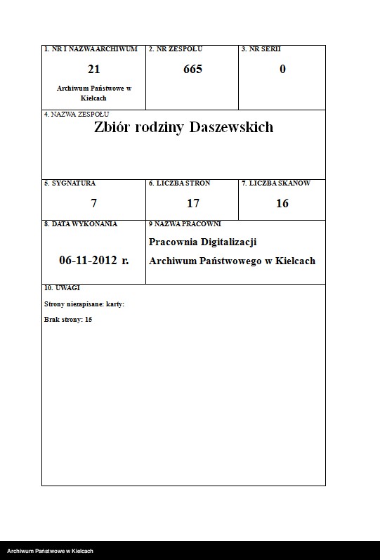 Obraz 2 z jednostki "Dokumenty Jana daszewskiego złożone w ZBOWiD w Kielcach"