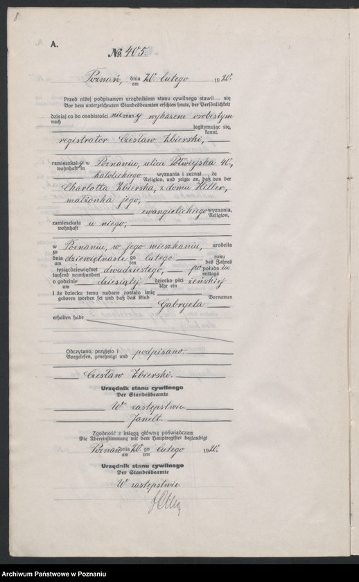 Obraz 10 z jednostki "Księga urodzeń odpis tom II [Rejestr poboczny urodzeń]"