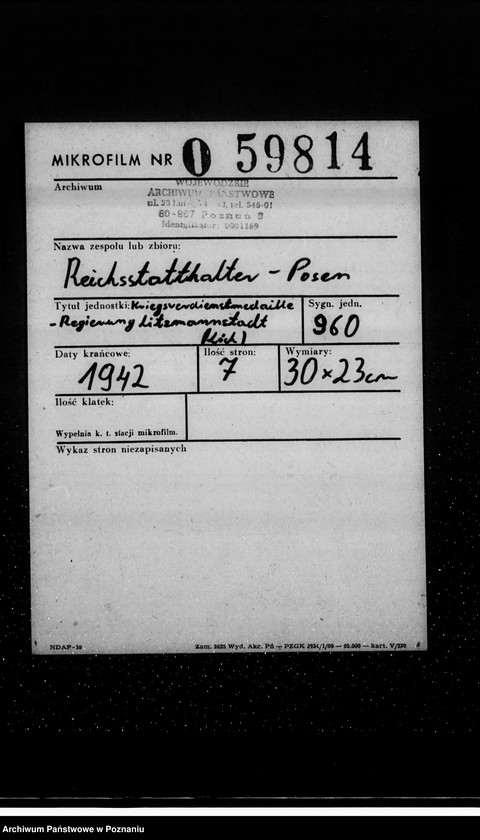 Obraz 2 z jednostki "Kriegsverdienstmadaille- Regierung Litzmannstadt (Łódź)"