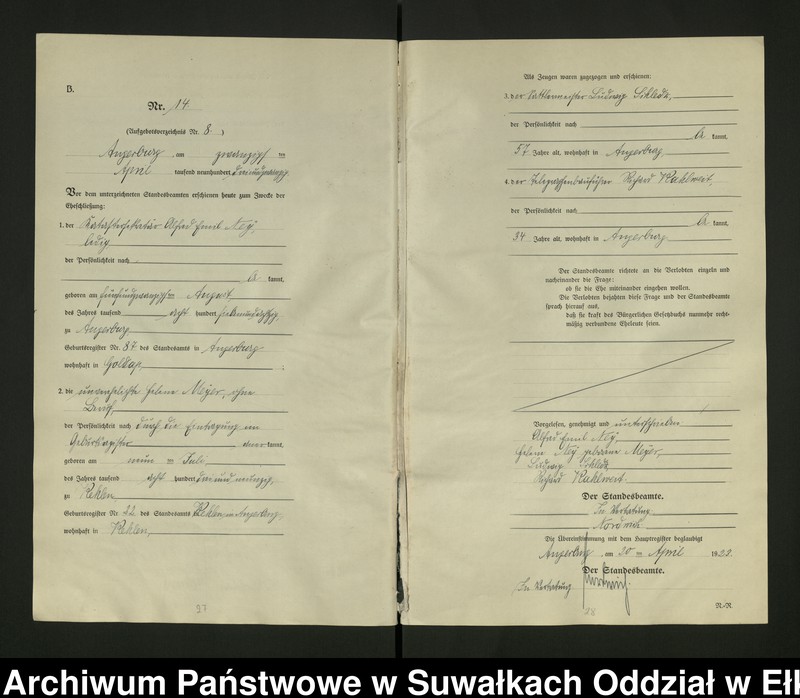 image.from.unit.number "[Heirats - Register (Neben - Register) Standesamt Angerburg einschl. der Bezirke, Gr. Strengeln, Prinowen und Kehlen Kreis Angerburg]"