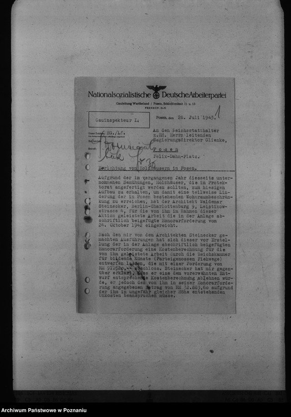 Obraz 5 z jednostki "Errichtung von Holzhäusern in Posen. Kreisschulungsburg. Reichsarbeitsdienst- Baracken, Schlaupe, Kreis Kempen"