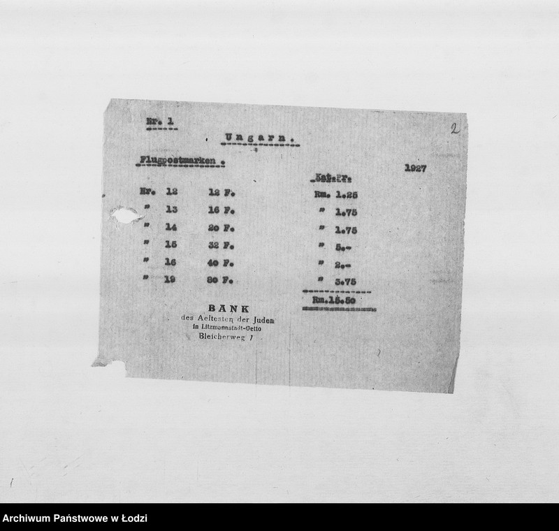 Obraz 5 z jednostki "Banken [Korespondencja PSŻ z GV i bankami niemieckimi w sprawie przekazów pieniężnych dla wsiedlonych do getta Żydów z Rzeszy]"