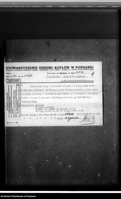 Obraz 5 z jednostki "Cegielnia parowa w Krotoszynie nr woj. kotła 6014"