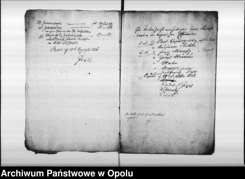 Obraz 6 z jednostki "Manual Acten der hiesigen katholischen Parochianen in der Streit-Sache c/. Fiscum betreffend die gefordert[en] Beiträge zum Bau des Pfarrhaußes in Oppeln Vom Jahre 1828 bis Nov: 1832"