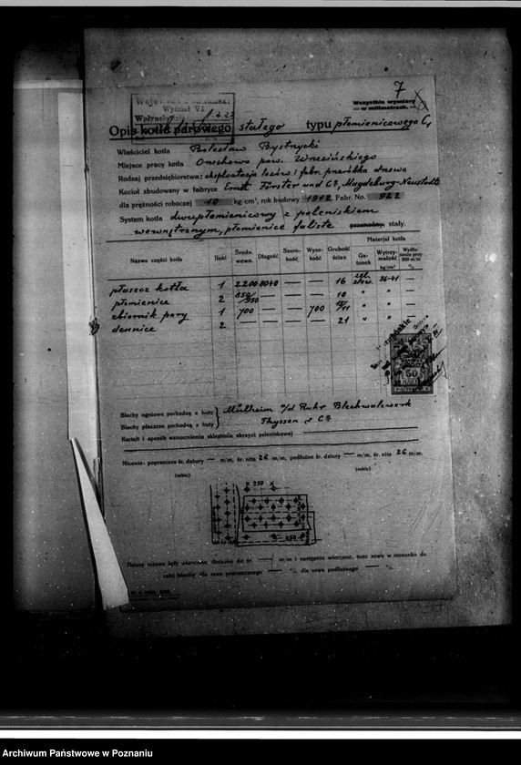 Obraz 12 z jednostki "Eksploatacja lasów i fabryka przeróbki drzewa w Orzechowie powiat wrzesiński B. Bystrzycki nr woj. 99"