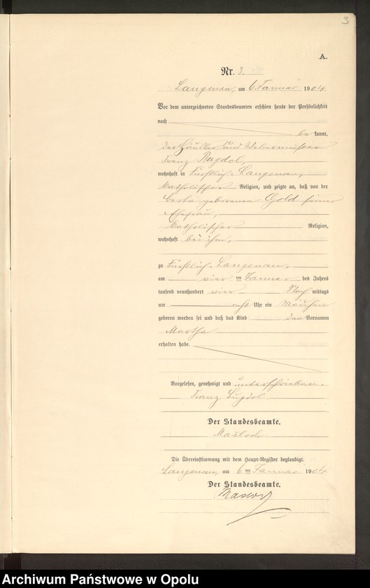 image.from.unit.number "Geburts-Neben-Register Standesamts Langenau pro 1904"