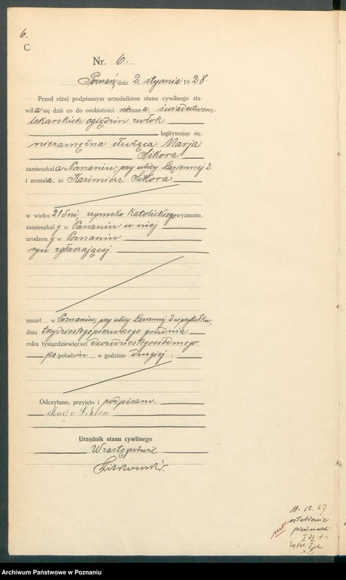 Obraz 8 z jednostki "Księga miejscowa zgonów tom I [Rejestr główny zgonów]"