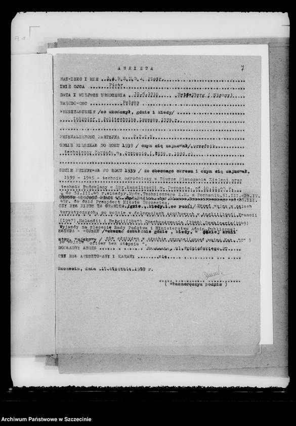 Obraz 7 z jednostki "Korespondencja dotycząca portu szczecińskiego i wydawania przepustek"