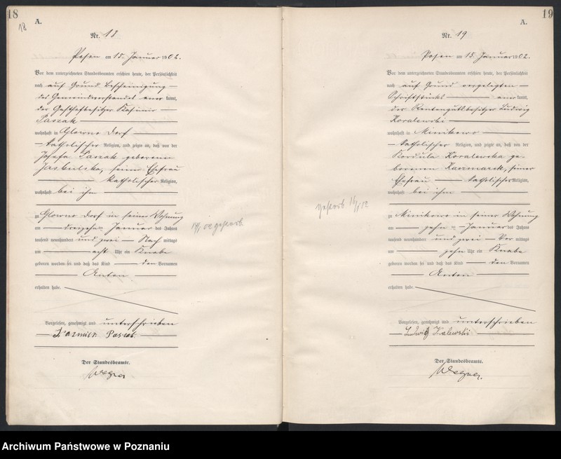 Obraz 12 z jednostki "Księga miejscowa urodzeń"