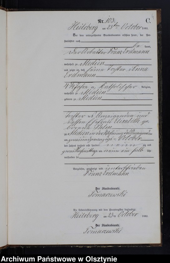 image.from.unit.number "Sterbe-Neben-Register Tom II,Nr 101 - 126"