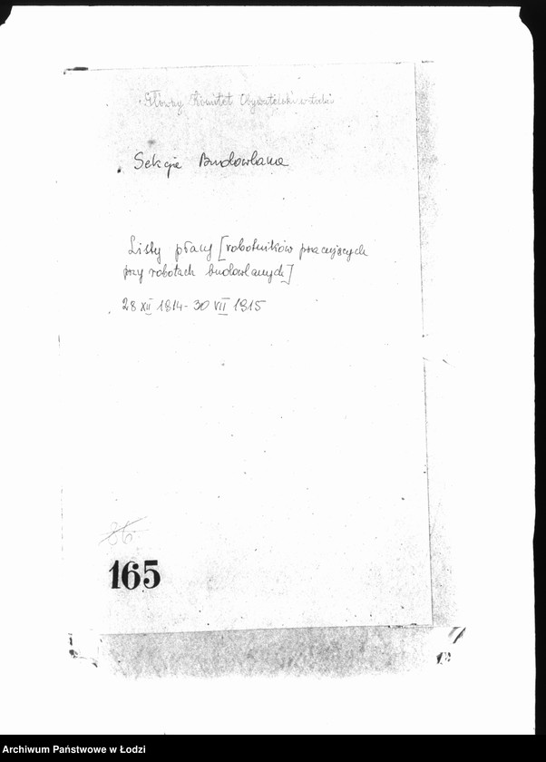 Obraz 3 z jednostki "Listy płacy [robotników pracujących przy robotach budowlanych]"